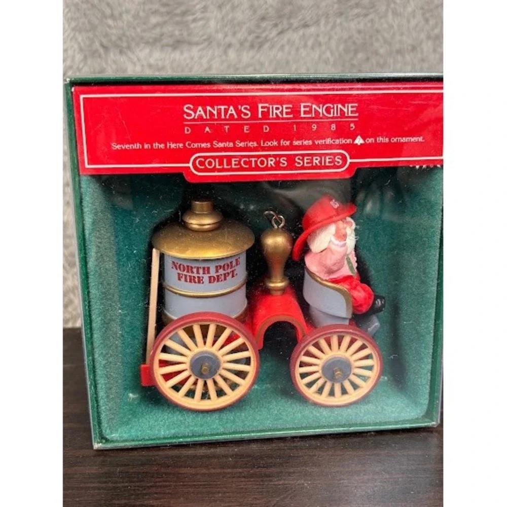 1985 Hallmark Keepsake Ornament Santa's Fire Engine Here Comes Santa Series 7